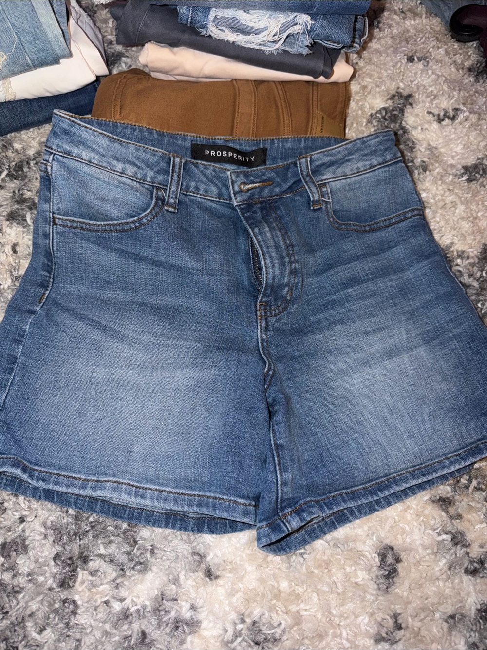 Prosperity High-Rise Blue Denim Jean Shorts